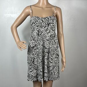 Billabong White And Black Cotton Spaghetti Straps Mini Length Size XS